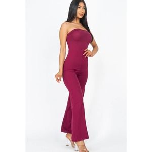 Women's Solid strapless jumpsuit